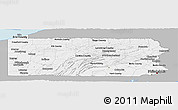 Gray Panoramic Map of Pennsylvania, single color outside