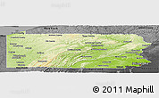 Physical Panoramic Map of Pennsylvania, darken, desaturated