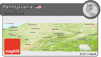 Physical Panoramic Map of Pennsylvania