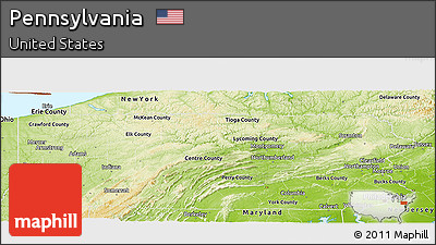 Physical Panoramic Map of Pennsylvania
