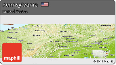 Physical Panoramic Map of Pennsylvania