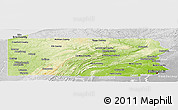 Physical Panoramic Map of Pennsylvania, lighten, desaturated