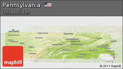 Physical Panoramic Map of Pennsylvania, lighten