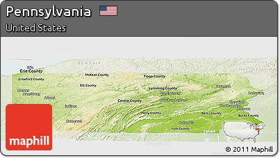Physical Panoramic Map of Pennsylvania, lighten