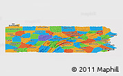 Political Panoramic Map of Pennsylvania, cropped outside