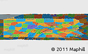 Political Panoramic Map of Pennsylvania, darken