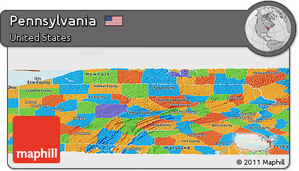 Political Panoramic Map of Pennsylvania