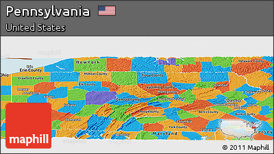 Political Panoramic Map of Pennsylvania