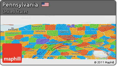 Political Panoramic Map of Pennsylvania