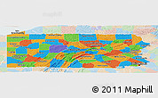 Political Panoramic Map of Pennsylvania, lighten