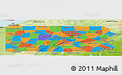 Political Panoramic Map of Pennsylvania, physical outside
