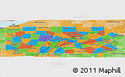 Political Panoramic Map of Pennsylvania, political shades outside