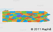 Political Panoramic Map of Pennsylvania, single color outside