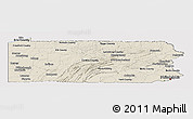 Shaded Relief Panoramic Map of Pennsylvania, cropped outside