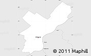 Silver Style Simple Map of Philadelphia County