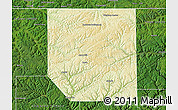 Physical Map of Potter County, satellite outside