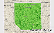 Political Map of Potter County, shaded relief outside