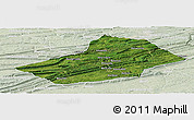 Satellite Panoramic Map of Schuylkill County, lighten