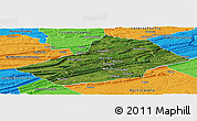 Satellite Panoramic Map of Schuylkill County, political outside