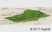 Satellite Panoramic Map of Schuylkill County, shaded relief outside