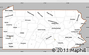 Gray Simple Map of Pennsylvania, cropped outside