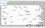 Gray Simple Map of Pennsylvania, single color outside