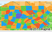 Political Simple Map of Pennsylvania, political shades outside