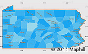 Political Shades Simple Map of Pennsylvania, cropped outside