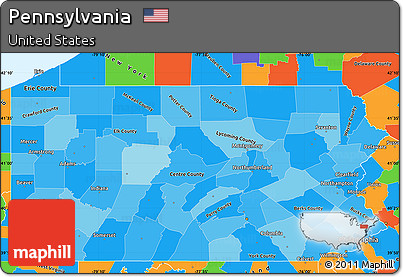 Political Shades Simple Map of Pennsylvania, political outside
