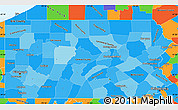 Political Shades Simple Map of Pennsylvania, political outside