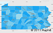 Political Shades Simple Map of Pennsylvania, single color outside