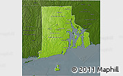 Physical 3D Map of Rhode Island, darken
