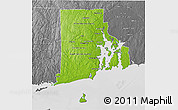 Physical 3D Map of Rhode Island, desaturated