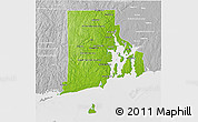 Physical 3D Map of Rhode Island, lighten, desaturated