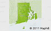 Physical 3D Map of Rhode Island, lighten