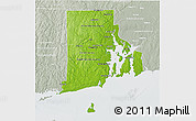 Physical 3D Map of Rhode Island, lighten, semi-desaturated