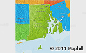Physical 3D Map of Rhode Island, political outside