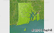 Physical 3D Map of Rhode Island, satellite outside