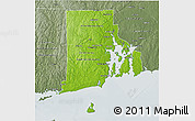 Physical 3D Map of Rhode Island, semi-desaturated