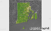 Satellite 3D Map of Rhode Island, desaturated