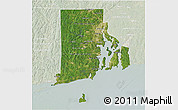Satellite 3D Map of Rhode Island, lighten