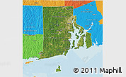 Satellite 3D Map of Rhode Island, political outside