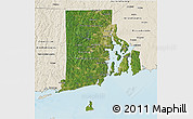 Satellite 3D Map of Rhode Island, shaded relief outside