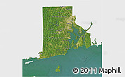 Satellite 3D Map of Rhode Island, single color outside