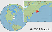 Savanna Style Location Map of Rhode Island