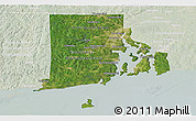 Satellite Panoramic Map of Rhode Island, lighten