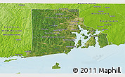 Satellite Panoramic Map of Rhode Island, physical outside