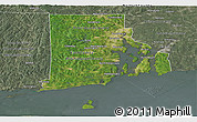 Satellite Panoramic Map of Rhode Island, semi-desaturated