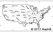 Blank Simple Map of United States, cropped outside