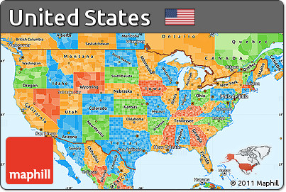 Political Simple Map of United States